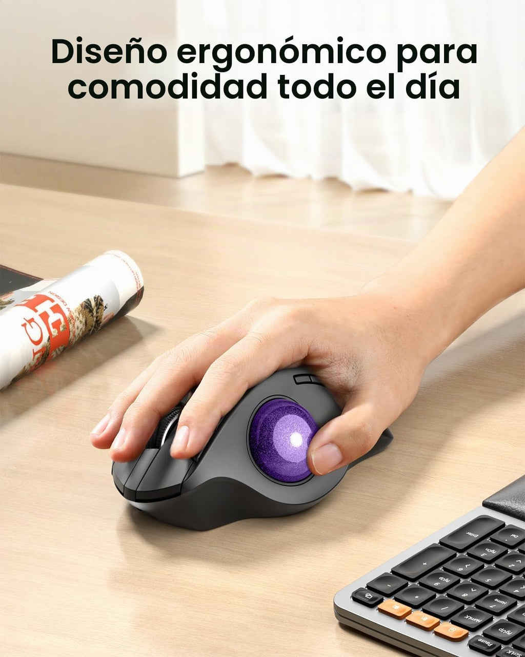 ProtoArc EM01 NL Ratón inalámbrico Trackball, control de pulgar, mo...