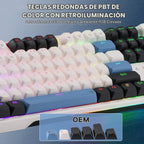Redragon K668 Teclado para juegos RGB con cable intercambiable en c...
