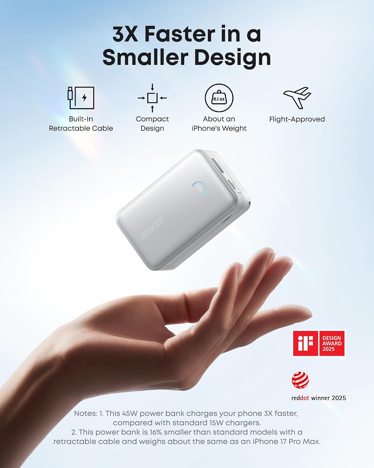 Anker Nano Power Bank, cargador portátil de 45 W 10,000 mAh, baterí...