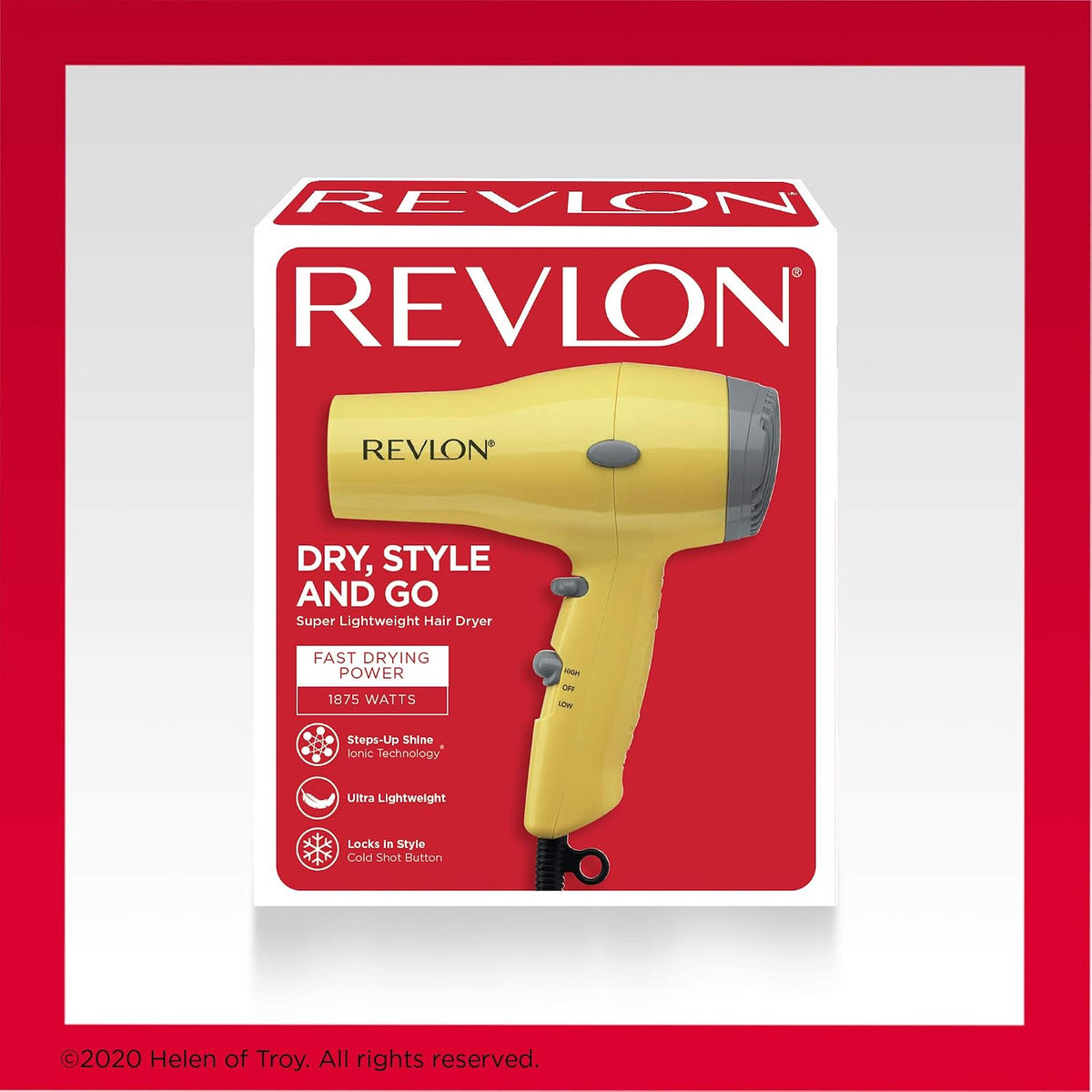 REVLON - Secador de pelo compacto iónico de viaje, 1875 vatios, ama...