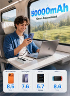 Moihosso Cargador portátil Power Bank 50000mAh con cables incorpora...