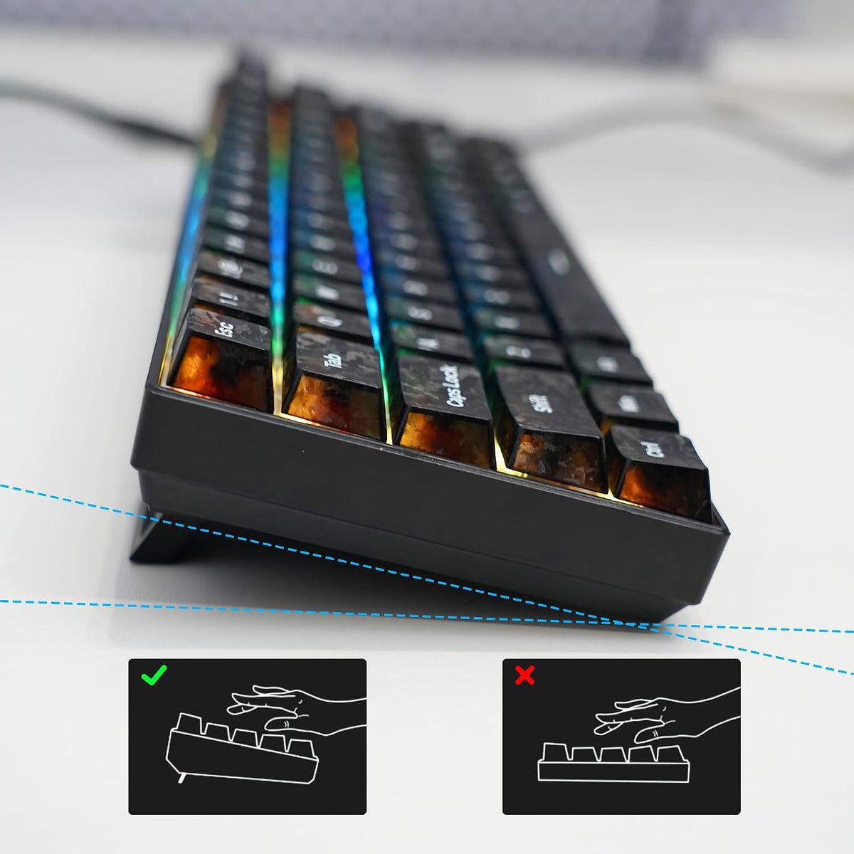 MageGee MK-Box Teclado mecánico portátil 60% para juegos, retroilum...
