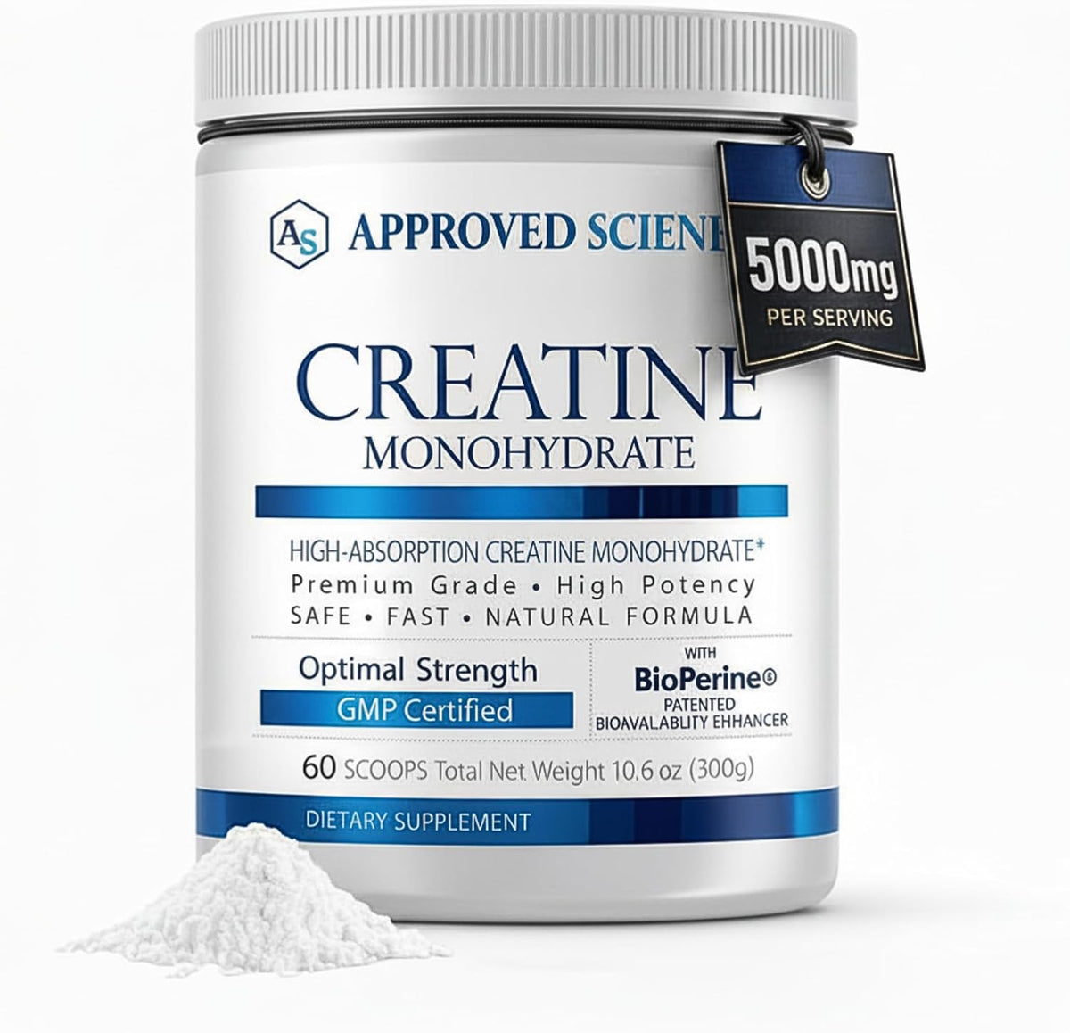 Approved Science Monohidrato de creatina en polvo \u2013 con BioPer...