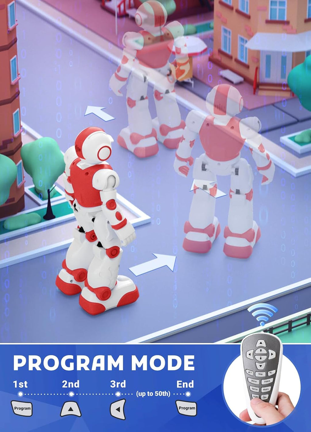 EduCuties Juguetes robot para niños, control remoto programable, ju...