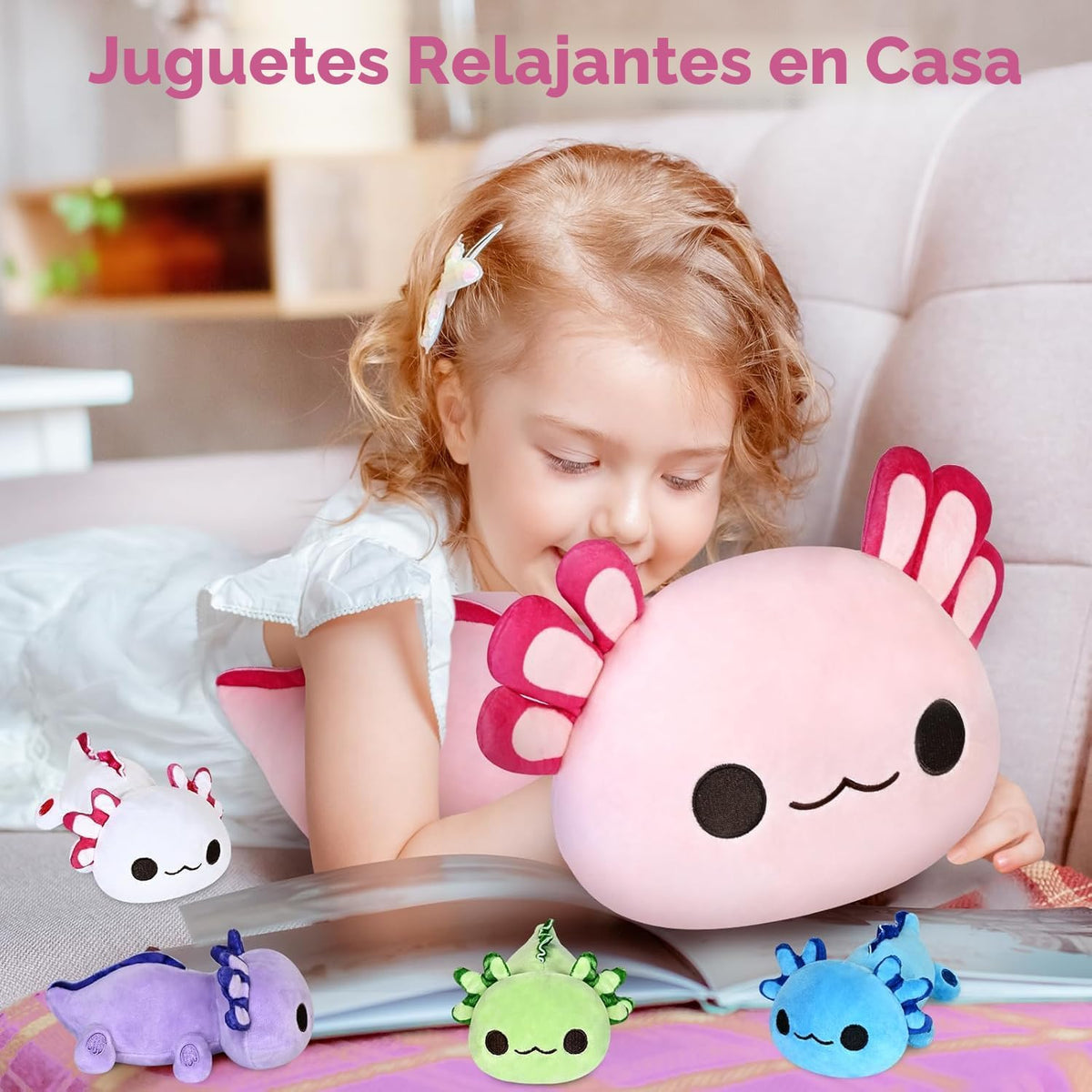 KMUYSL Mamá Peluches con 4 Bebés, Peluche para Niños, Axolotl | Axo...