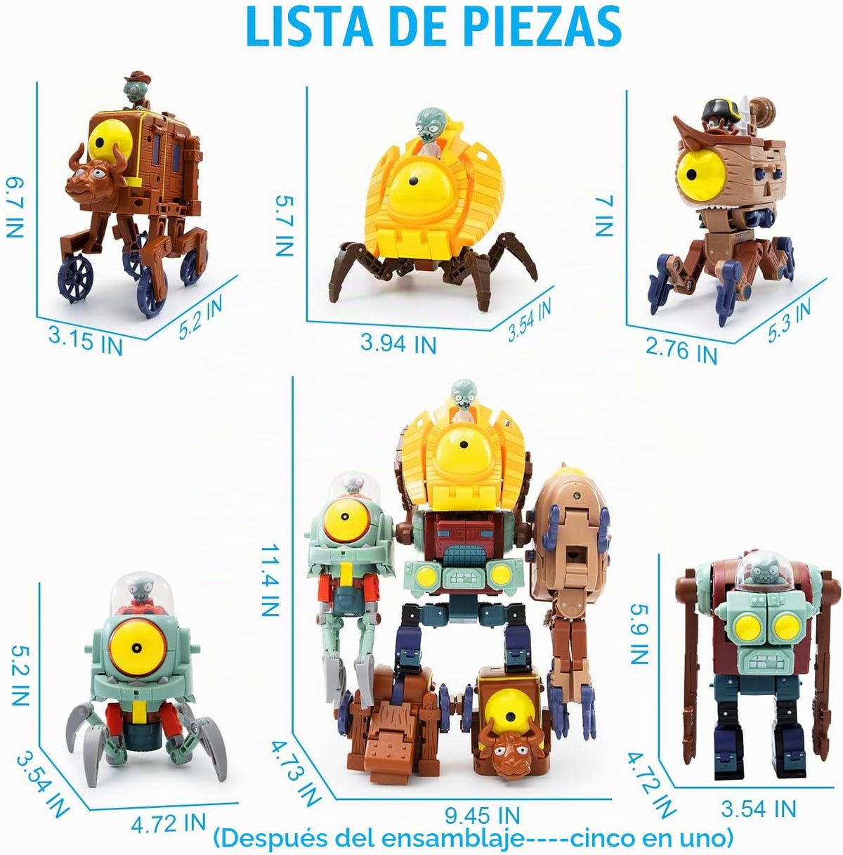 Maikerry BOSS Robot Set 5 en 1 - Figuras de acción juguetes para fa...