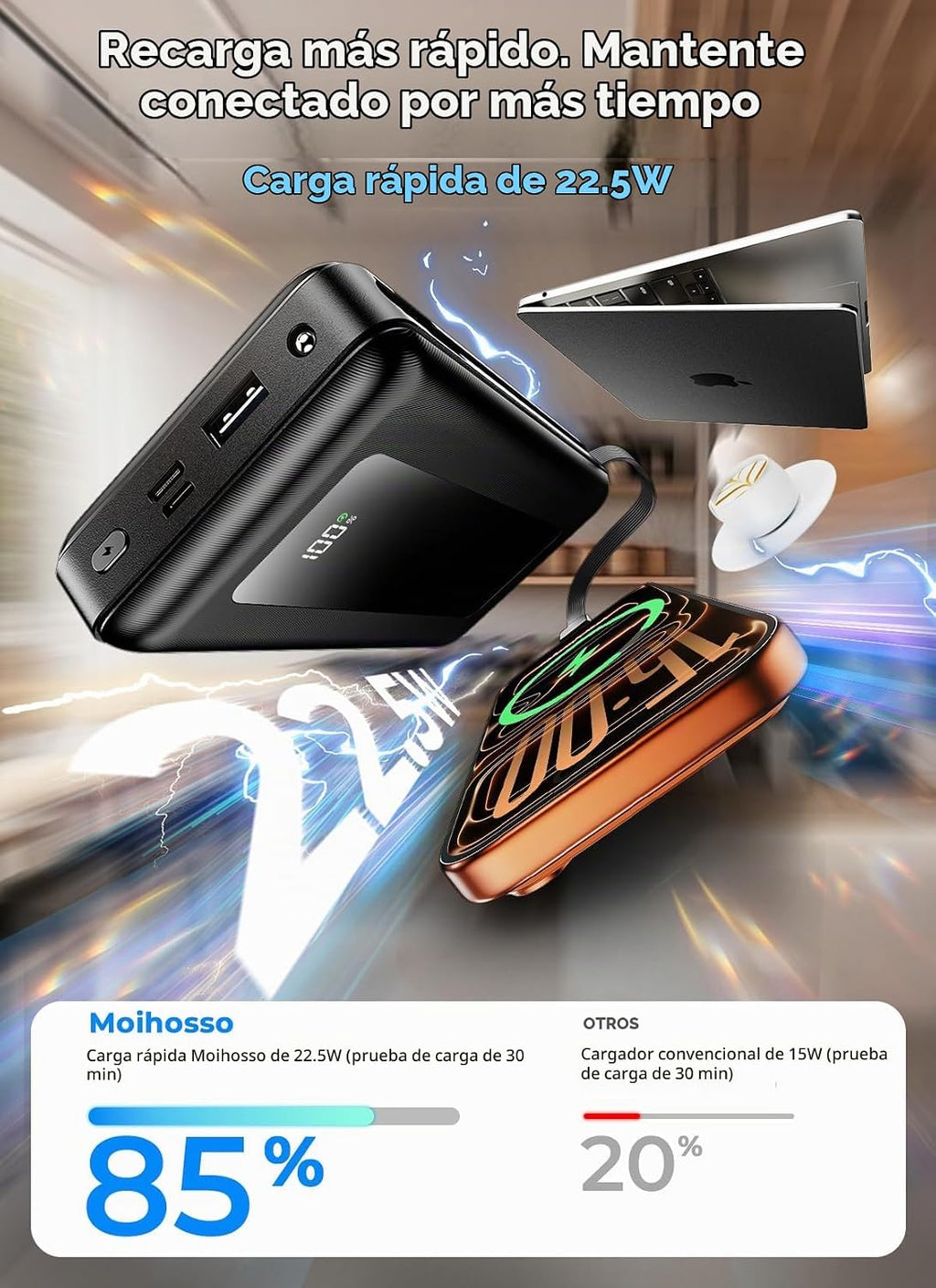 banco portátil del poder del cargador 50000mAh, carga rápida con lo...