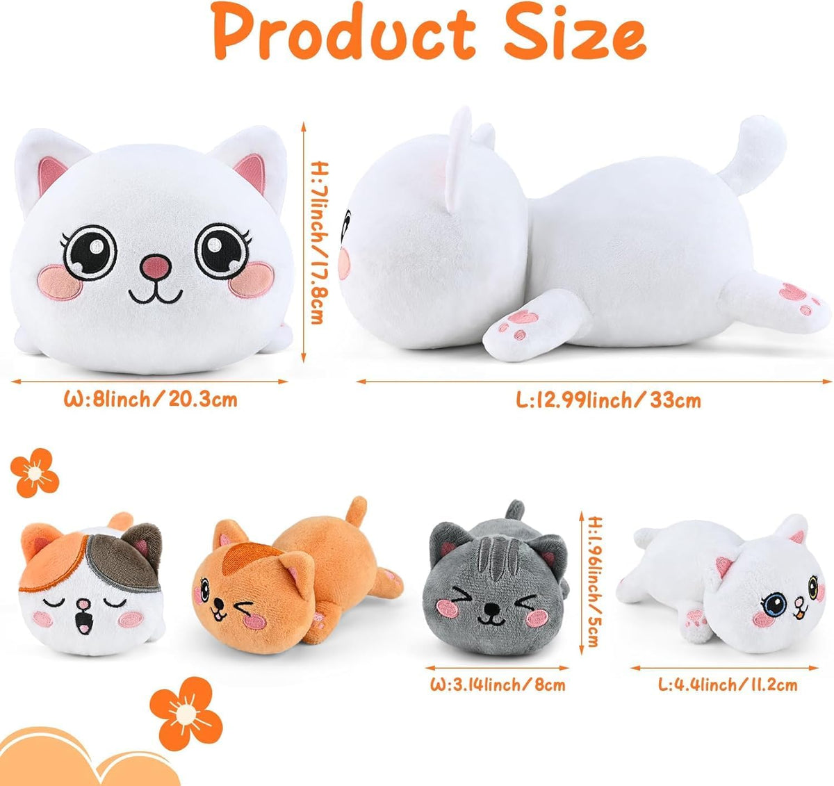 KMUYSL Mamá Peluches con 4 Bebés, Peluche para Niños, Gato | Peluch...