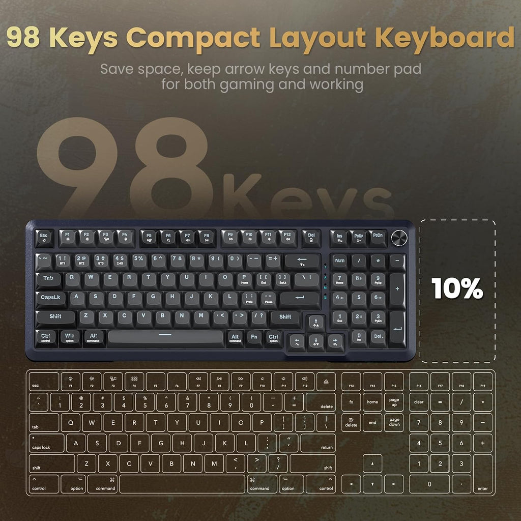 Redragon K688PRO Teclado mecánico inalámbrico para juegos con junta...