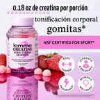 Lemme - Gomitas monohidrato de creatina, fresa agria (60 gomitas) |...