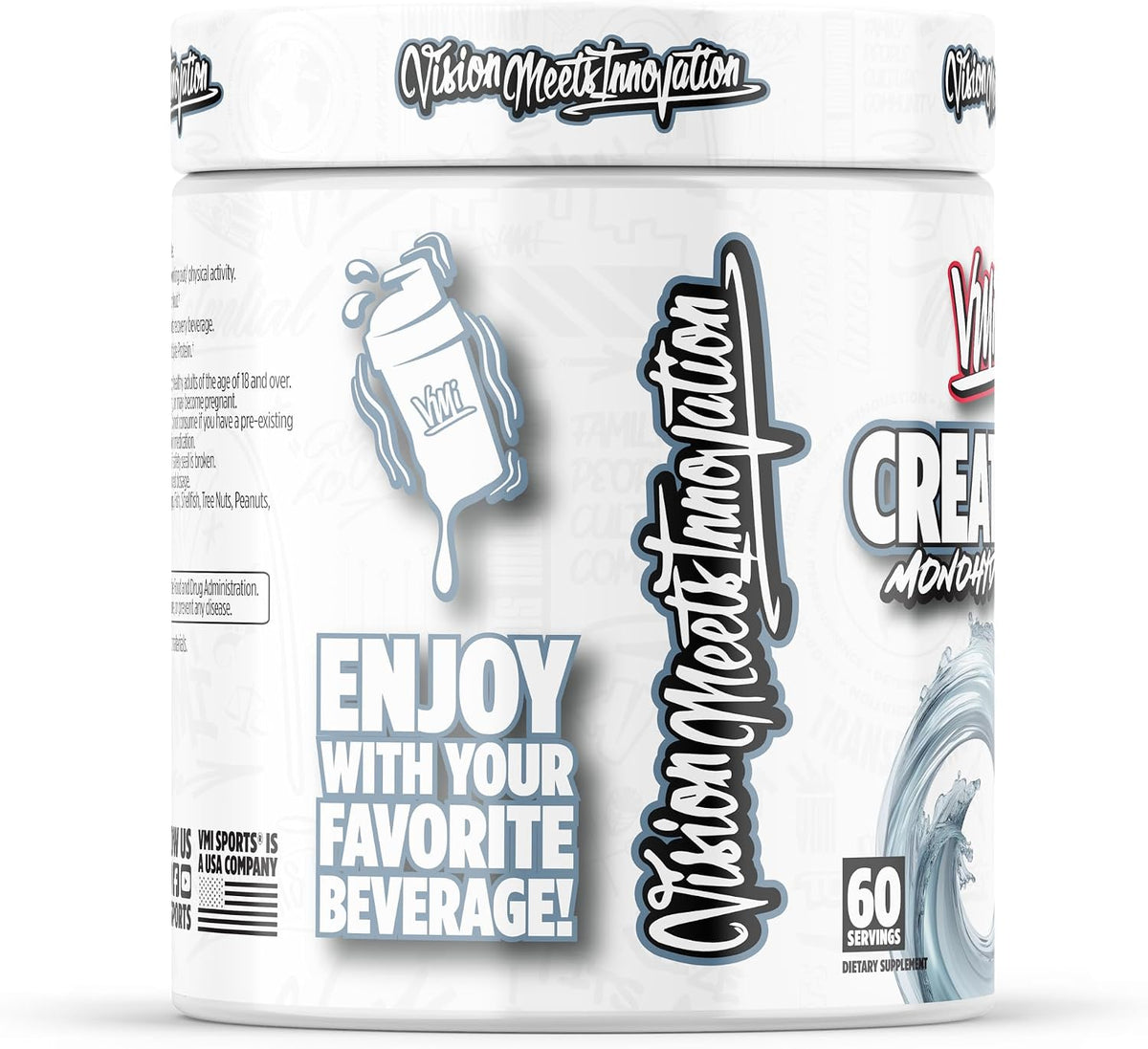 VMI Sports Monohidrato de creatina en polvo sin sabor Masa muscular...