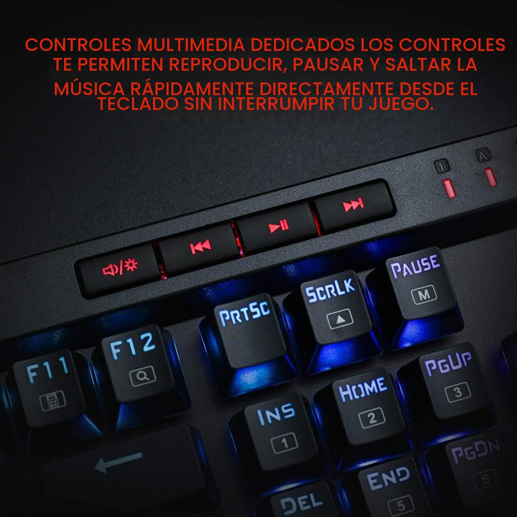 Redragon K580 Teclado mecánico para juegos RGB con cable, tecla mac...