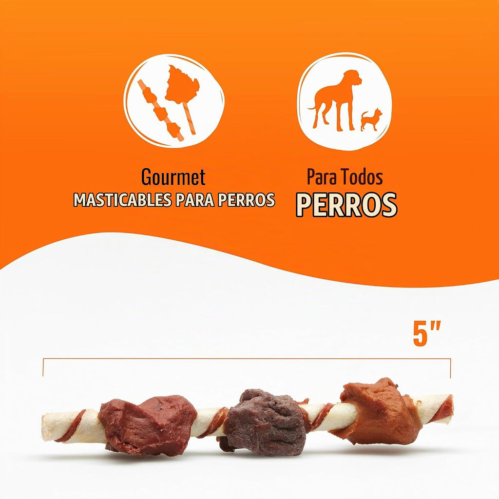 Good'N'Fun - Brochetas de cuero crudo de triple sabor para...
