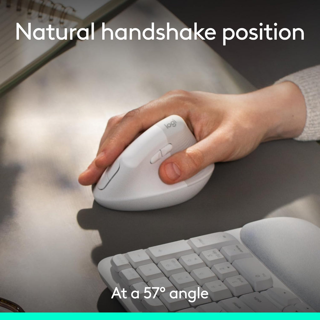 Logitech Wave Keys & Lift Vertical Mouse Combo ergonómico inalámbri...