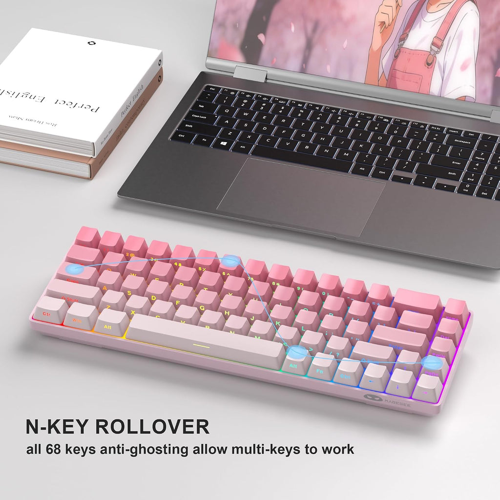 MageGee Teclado portátil 60% mecánico para juegos, retroiluminado R...