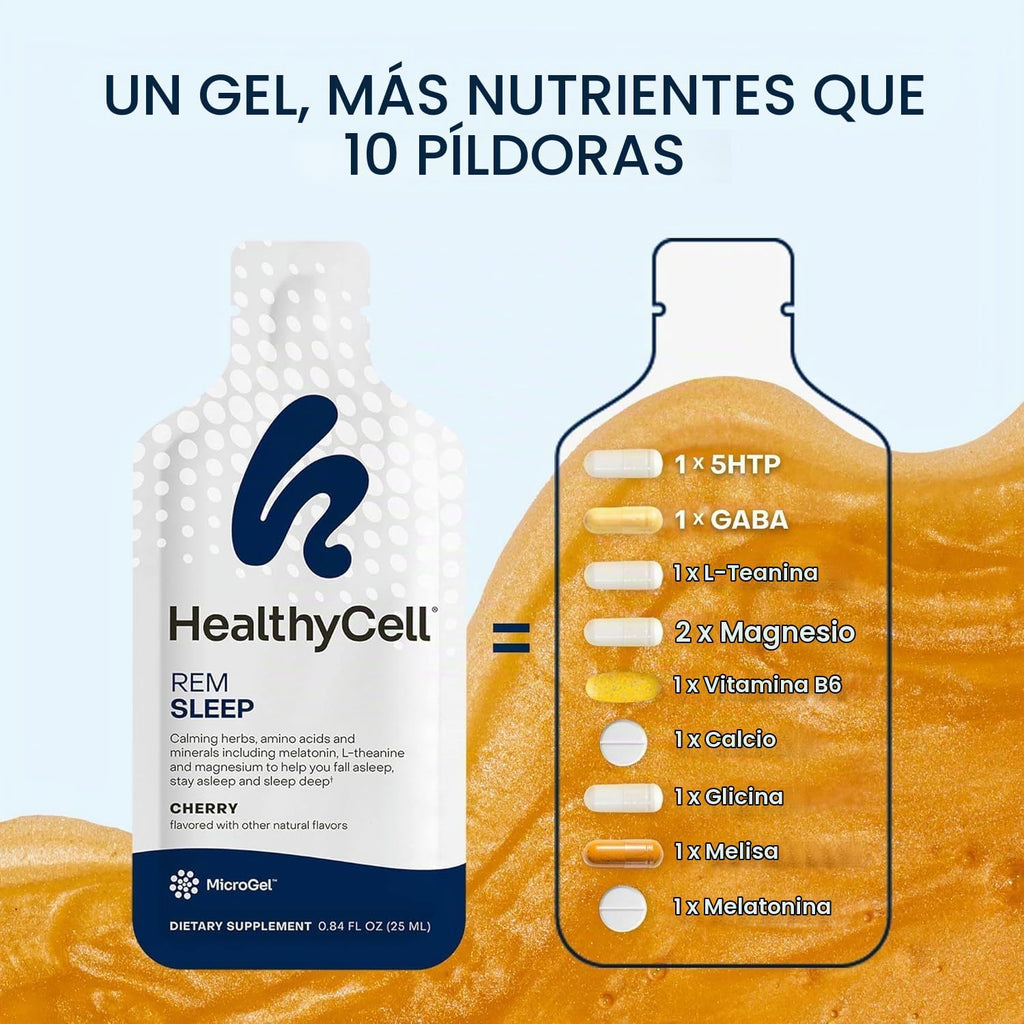 HealthyCell REM Sleep Aid Suplemento de gel líquido para adultos -...