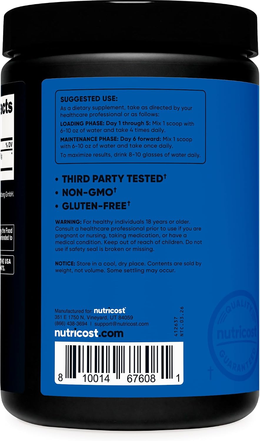 Nutricost Creapure Creatina monohidrato 17.64 oz (paquete de 2)