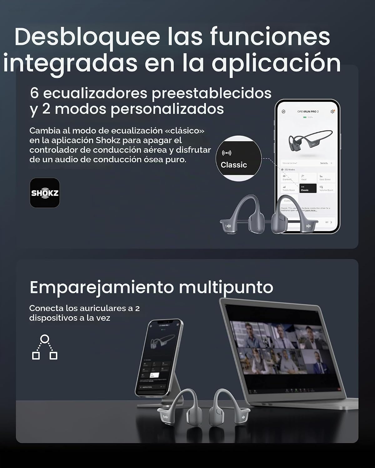 SHOKZ OpenRun Pro 2 Mini Auriculares Deportivos Bluetooth de Conduc...