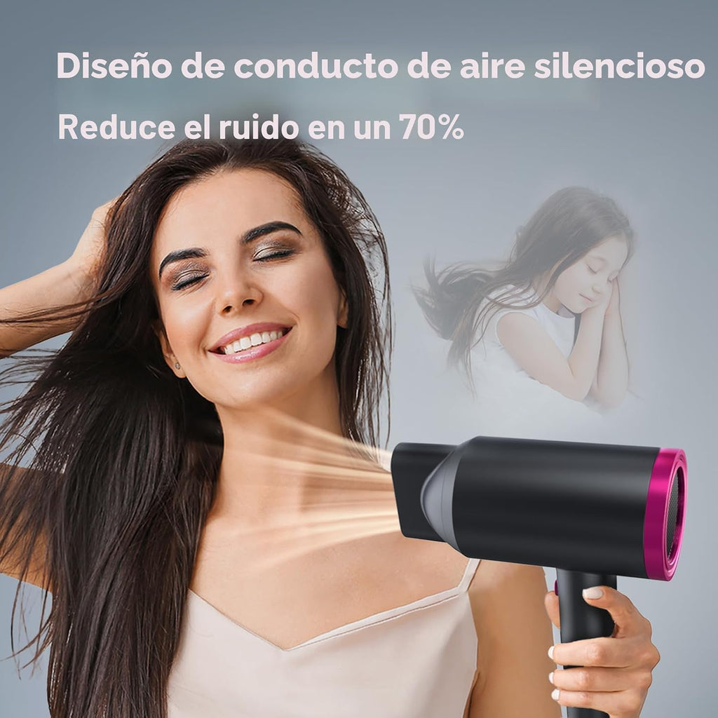 ANNE BETTY Secador de pelo iónico con difusor, potente secador de p...