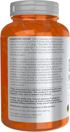 Now Sports, monohidrato de creatina 750 mg, combustible de muscelo*...