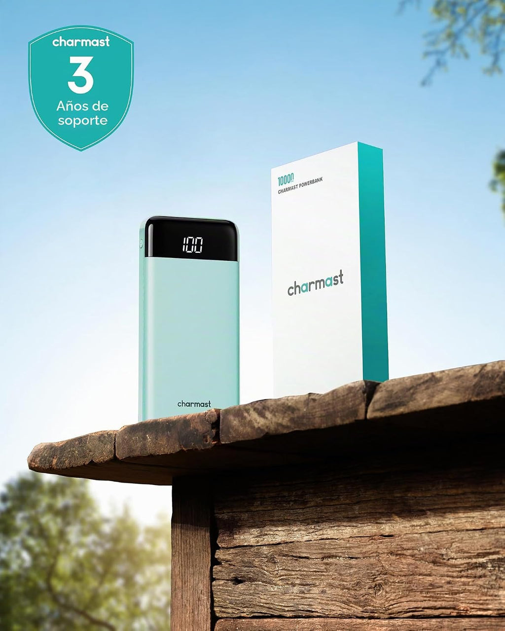 charmast Cargador portátil de banco de energía 10000mAh con 4 cable...