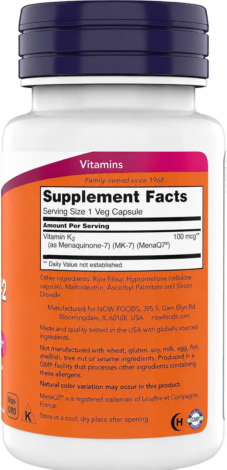 Now Supplements, MK-7 Vitamina K-2 100 mcg, apoyo cardiovascular*,...