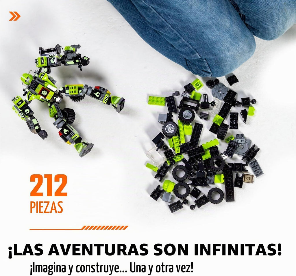 JITTERYGIT Mech - Juego de figuras de acción STEM que brillan en la...