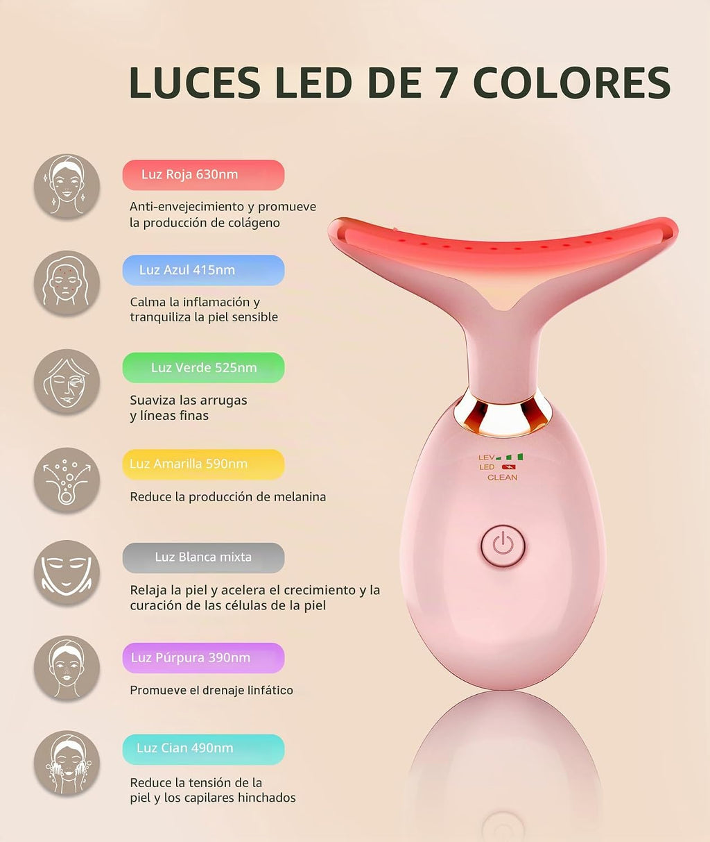 Jobazok Terapia de luz roja para cara y cuello, herramienta de masa...