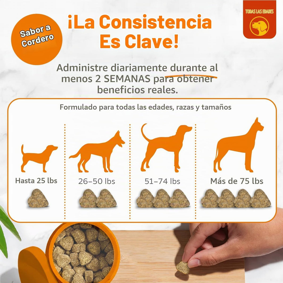 Masticables para aliviar la alergia en perros de Zesty Paws, probió...