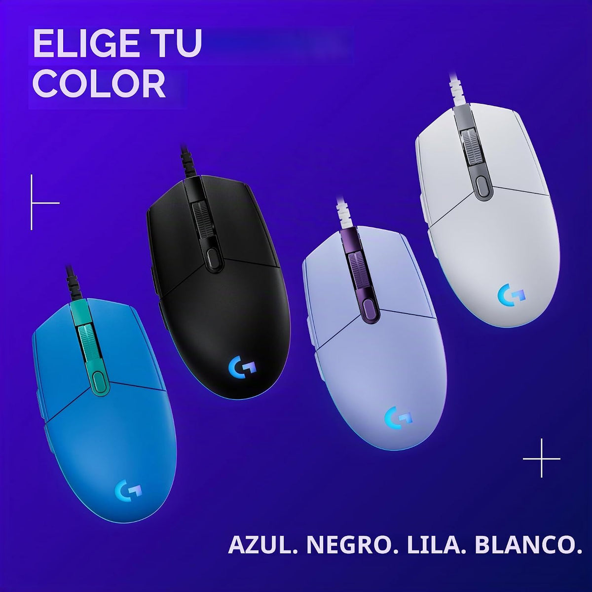 Ratón para juegos con cable Logitech G203 - Lila | LIGHTSYNC RGB, m...