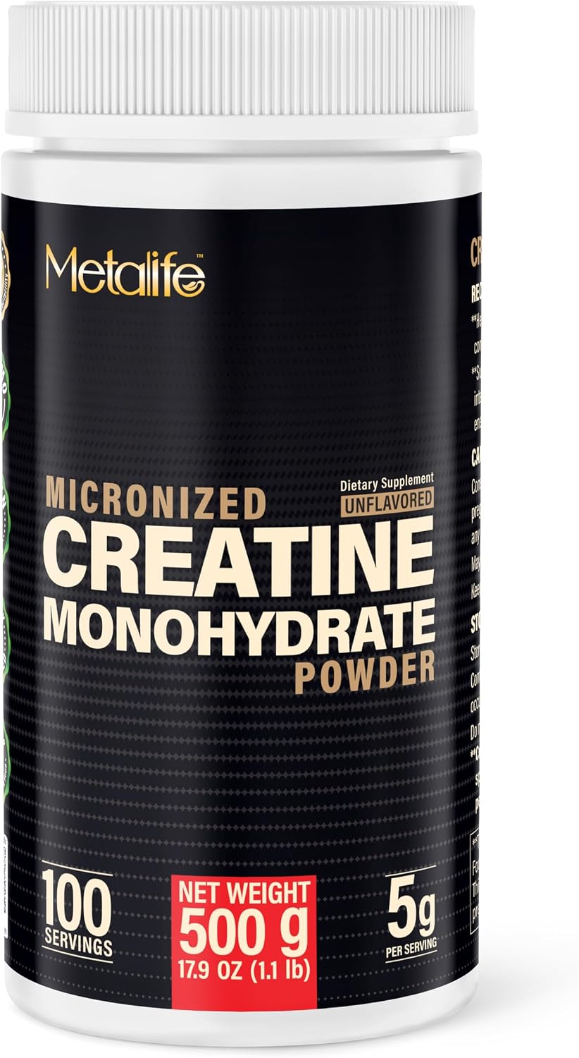 METALIFE - Polvo de monohidrato de creatina, 100 porciones, fabrica...