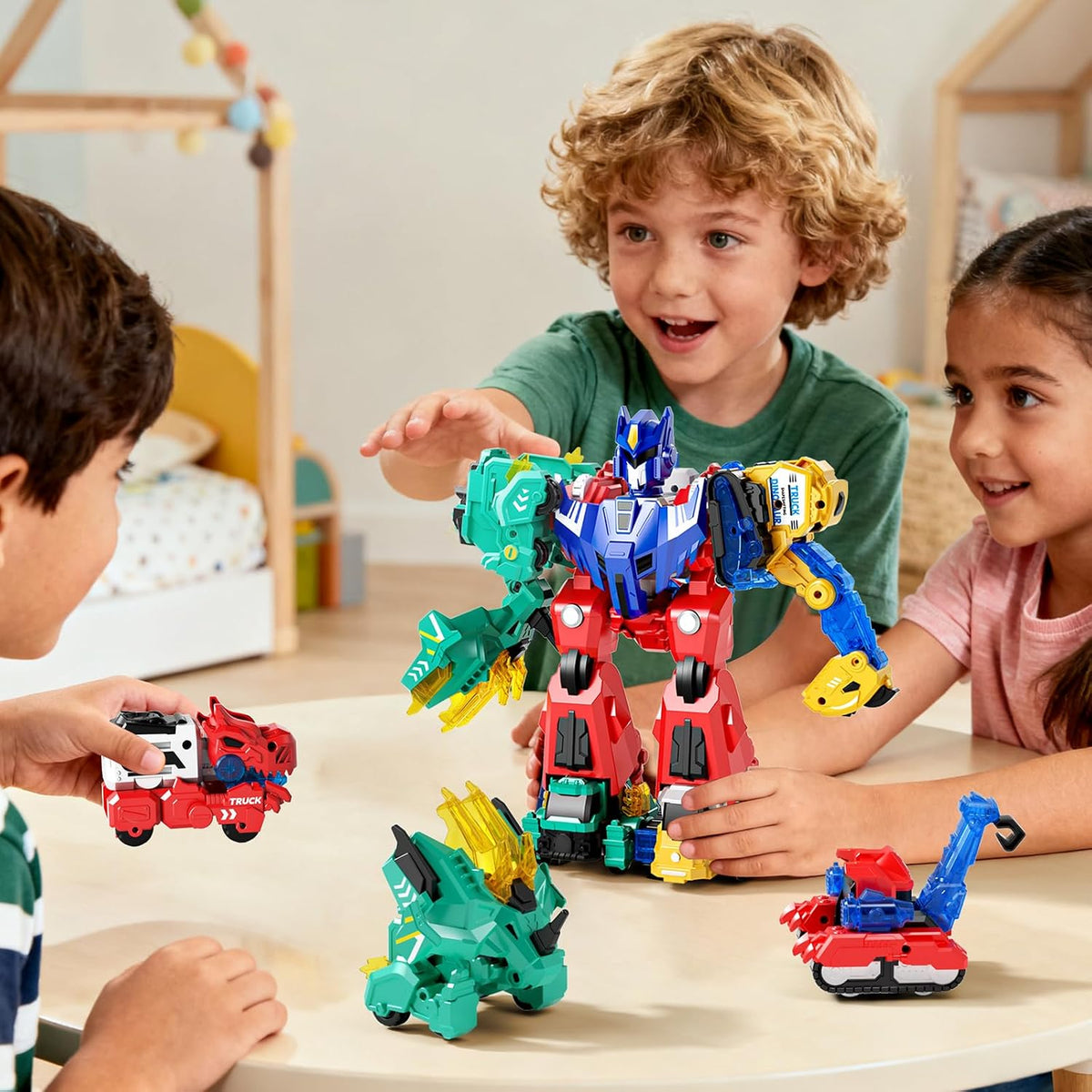 Dimoarch Juguetes de robot transformador de dinosaurios magnéticos...