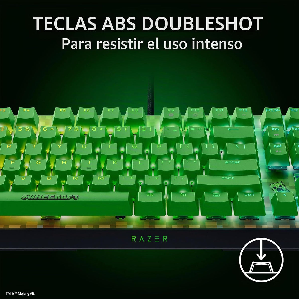 Razer Teclado mecánico BlackWidow V4 X para juegos, edición Minecra...