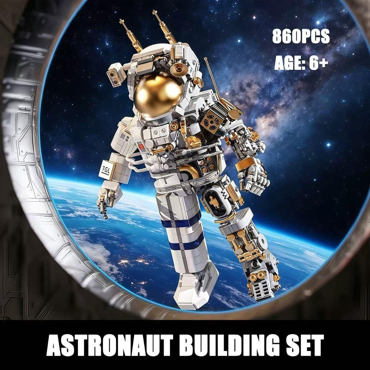 RainbowRiff - Bloques de construcción de astronauta transparentes,...