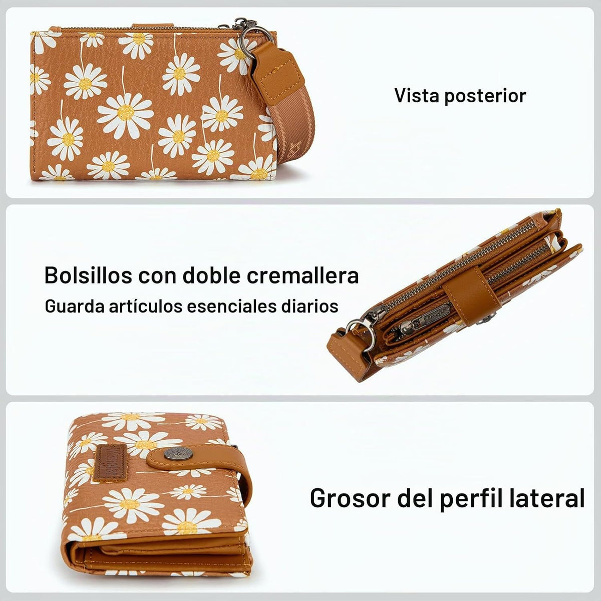 Montana West X Wrangler - Carteras pequeñas para mujer, cartera ple...
