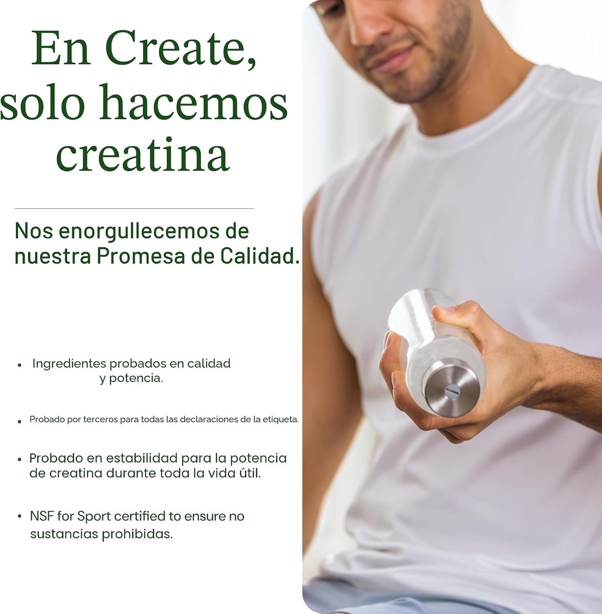Crear creatina monohidrato en polvo \u2013 sin sabor \u2013 30 paqu...