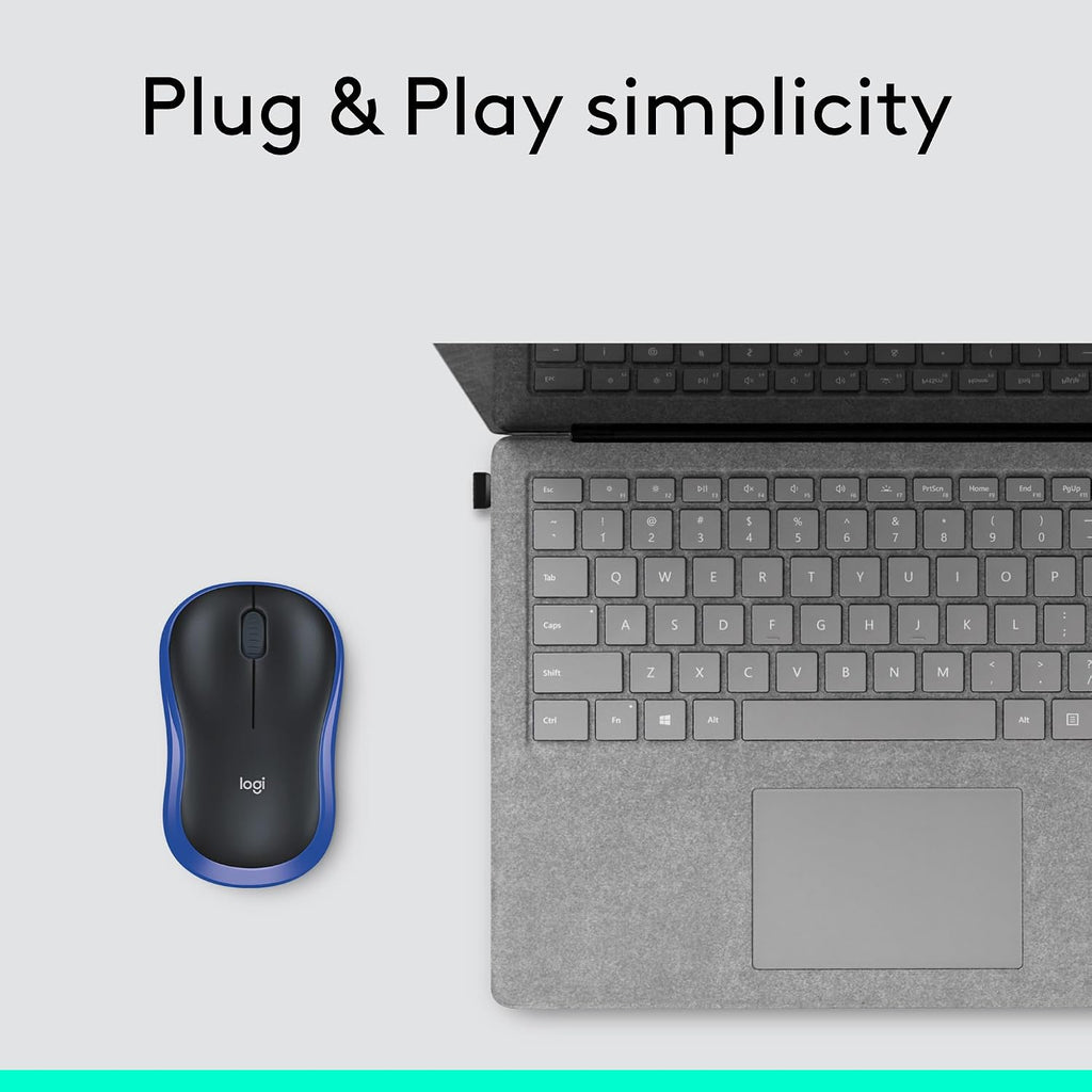 Ratón inalámbrico ambidiestro compacto Logitech M185 - Azul | Ratón...