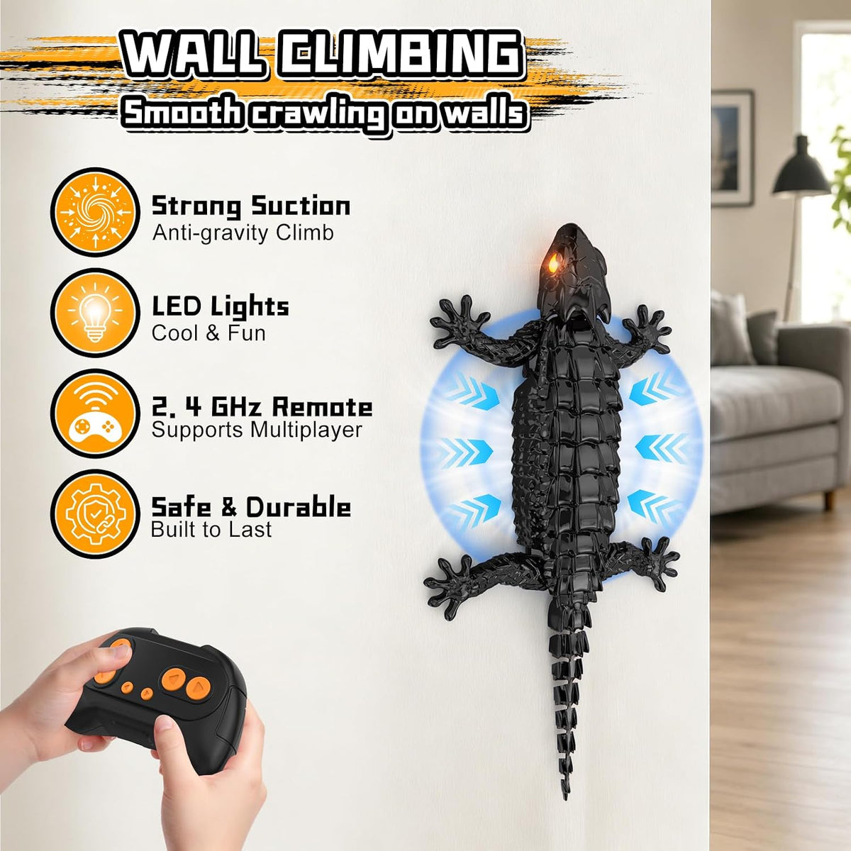 Loueouv Gecko RC trepador de paredes, robot de control remoto recar...