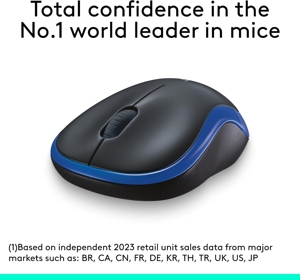 Ratón inalámbrico ambidiestro compacto Logitech M185 - Azul | Ratón...