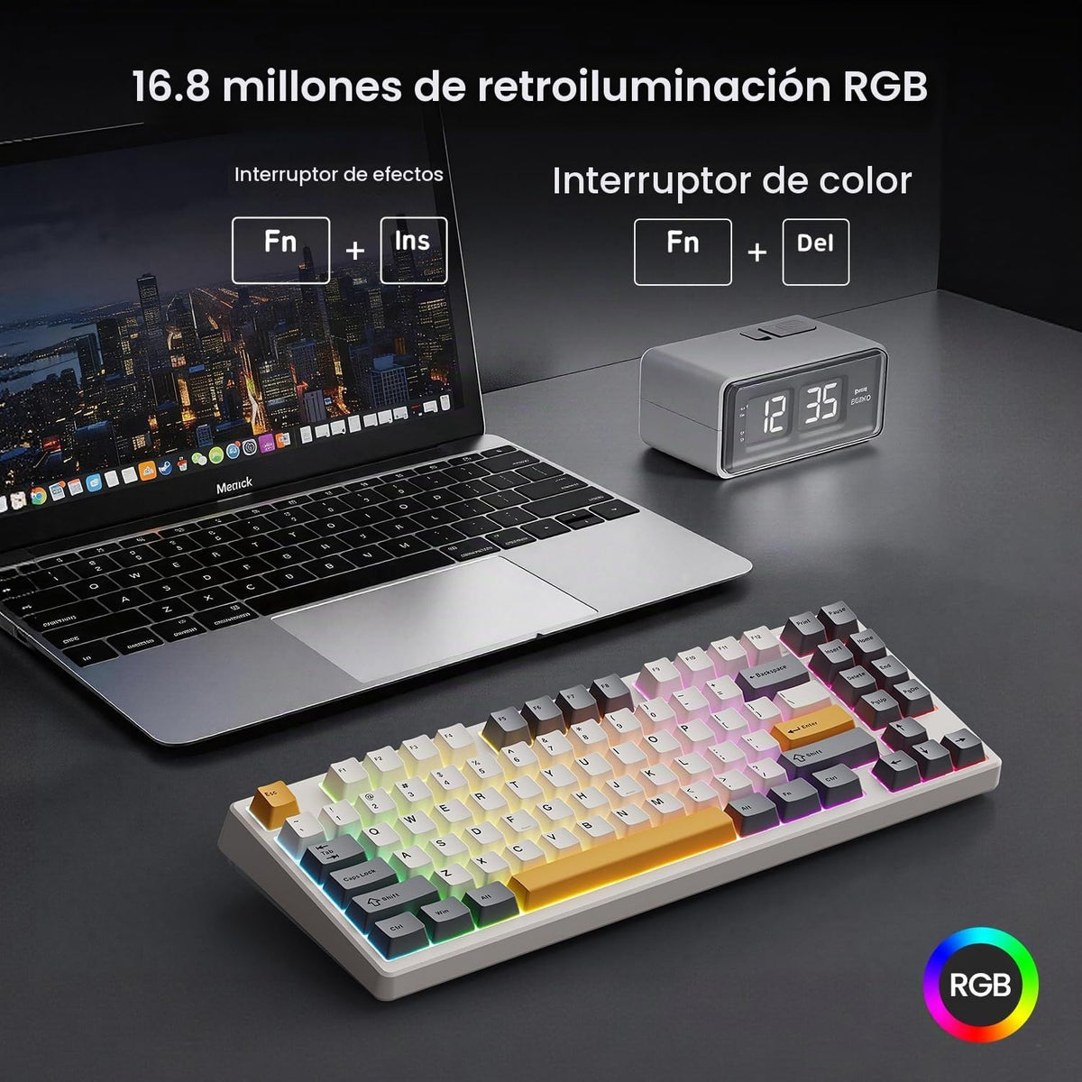 Kisnt Teclado mecánico inalámbrico KN85, diseño del 75%, Bluetooth\...