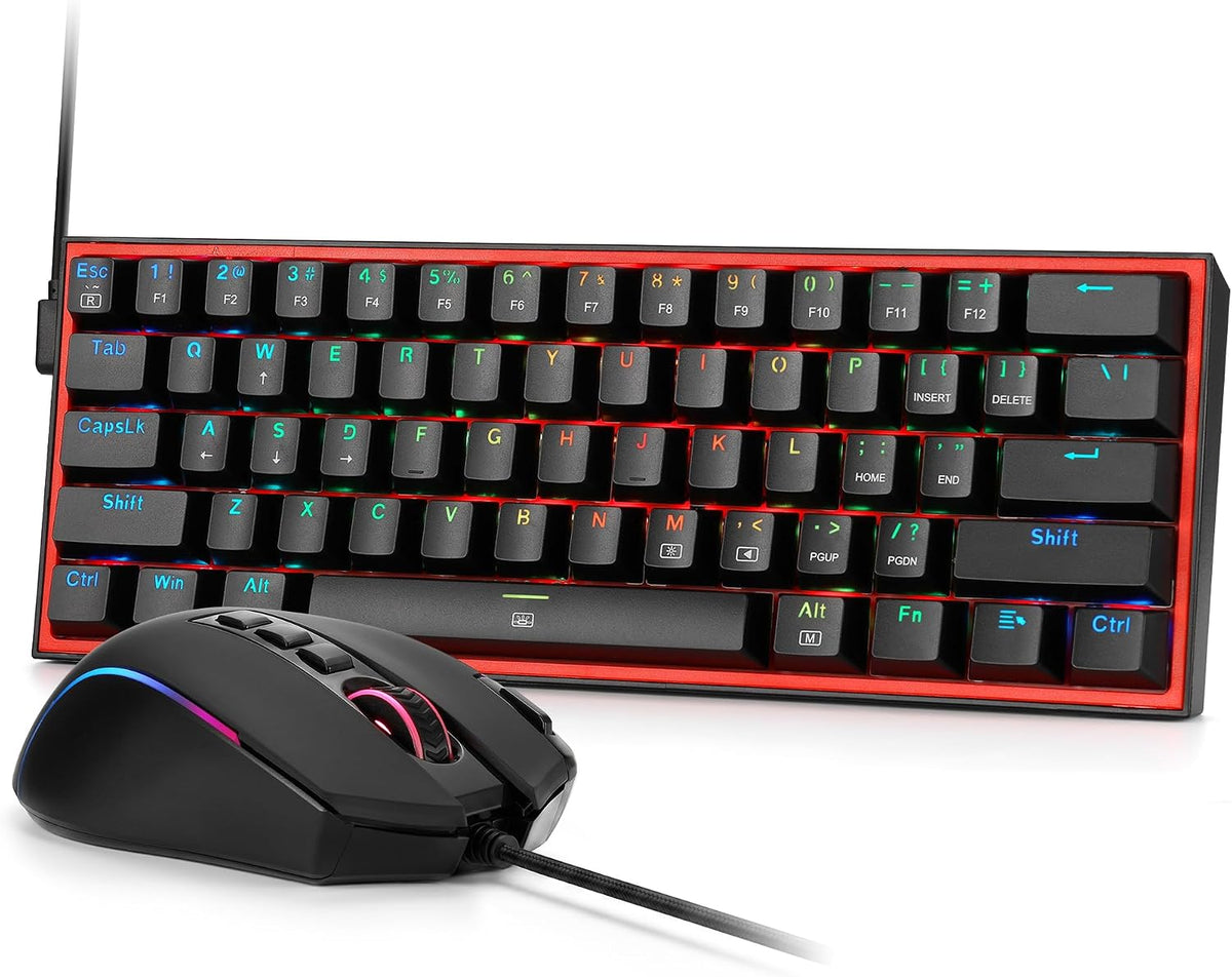 Redragon CB201 - Combo de teclado y mouse para juegos, 61 teclas K6...