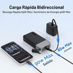 Cargador portátil NOBIS 20000mAh 90W Power Bank con cable desmontab...