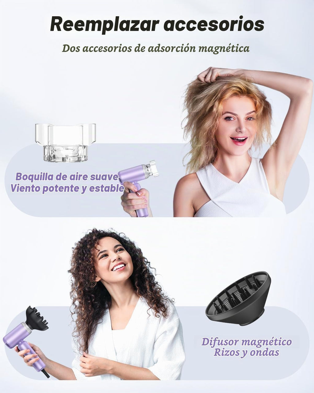 SUPGALIY Secador de pelo de viaje de doble voltaje, secador de sopl...