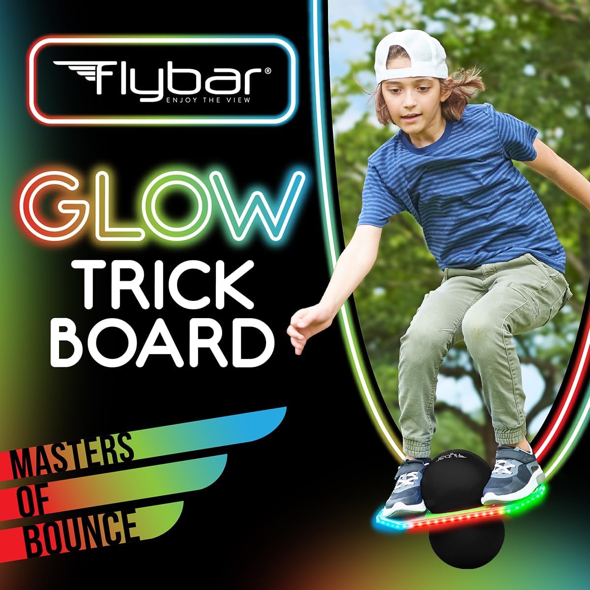Flybar Pogo - Pelota de truco para niños, tabla de rebote de equili...