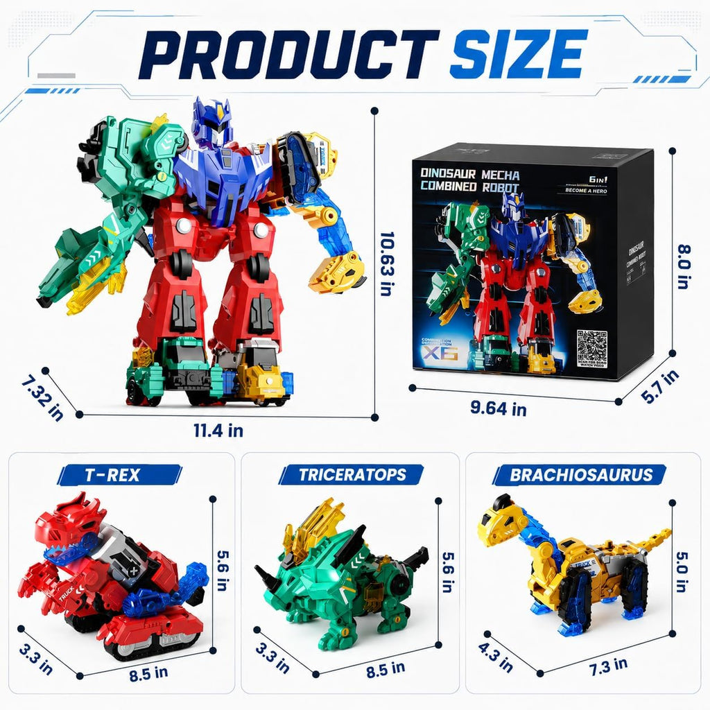 Dimoarch Juguetes de robot transformador de dinosaurios magnéticos...