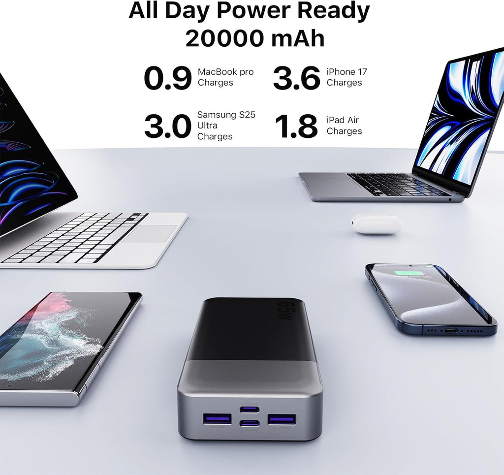 NOBIS Cargador portátil 20000mAh 65W Power Bank Carga rápida | Paqu...