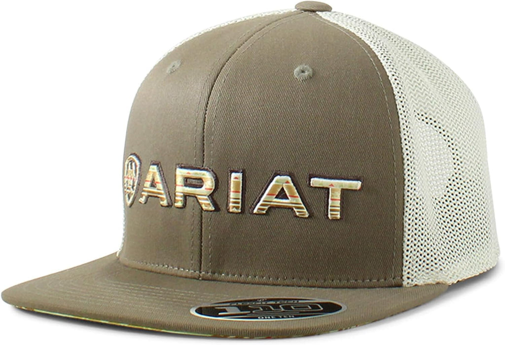 Ariat Sombrero de malla para hombres negro rojo gris