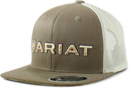 Ariat Sombrero de malla para hombres negro rojo gris