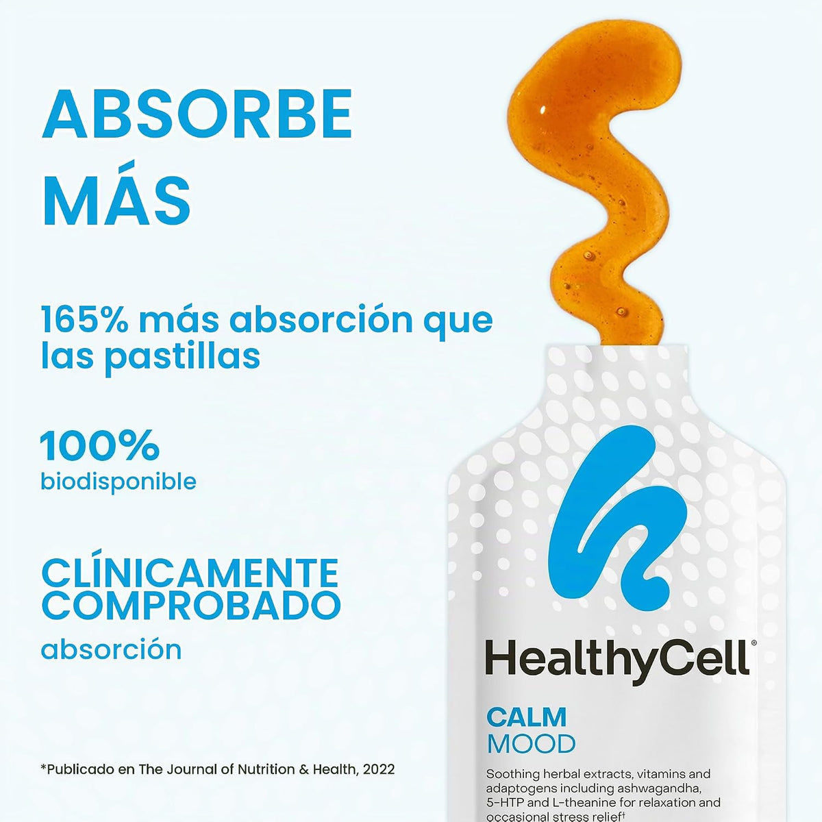 Suplemento líquido diario HealthyCell Calm Mood - Soporte para el e...