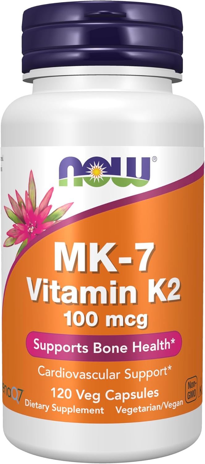NOW Foods Suplementos, Vitamina K-2 MK-7 100 mcg, Apoyo Cardiovascu...